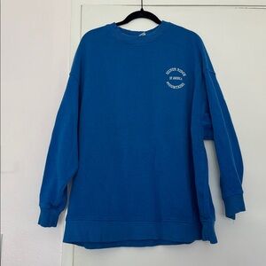H&M Blue Ribbed Crew Neck oversized sweatshirt